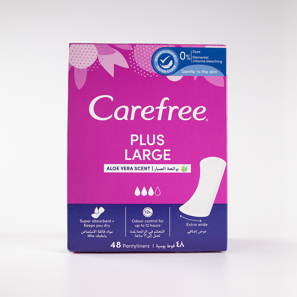 Carefree Salvaslip Plus – Taglia Grande, Confezione Da 60, Protezione Odore 12 Ore